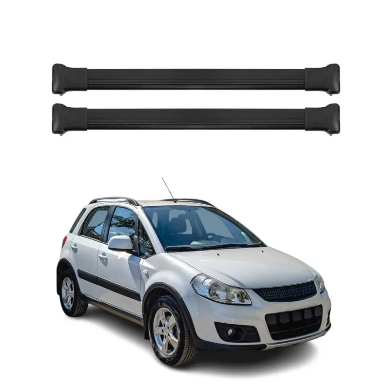 Dachträger Grundtäger für Suzuki SX4 2006-2013 75kg Aluminium Schwarz 2 tlg