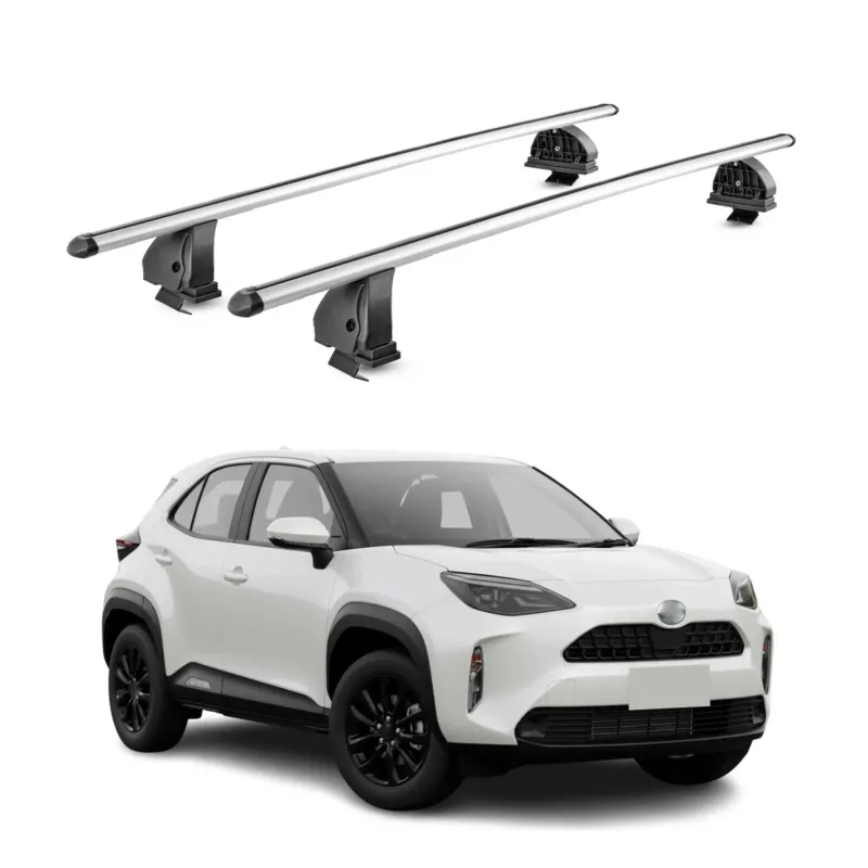 Alu Dachträger für Toyota Yaris Cross 2021-2026 TÜV T-Nut 75 kg 2tlg Silber