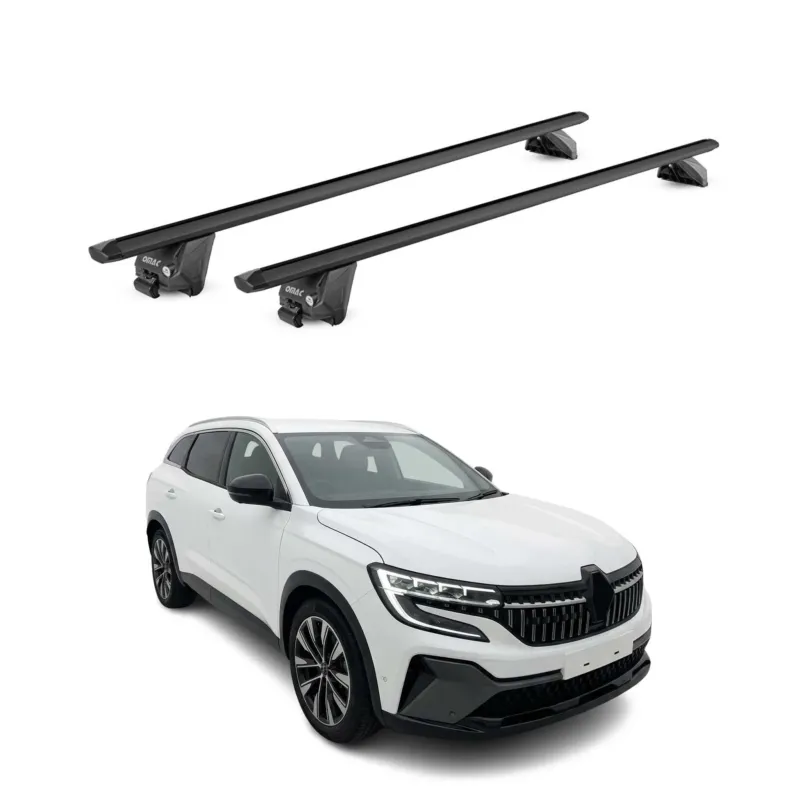 Dachträger für Renault Espace VI 2023-2026 100kg Aluminium Schwarz 2 tlg ABE