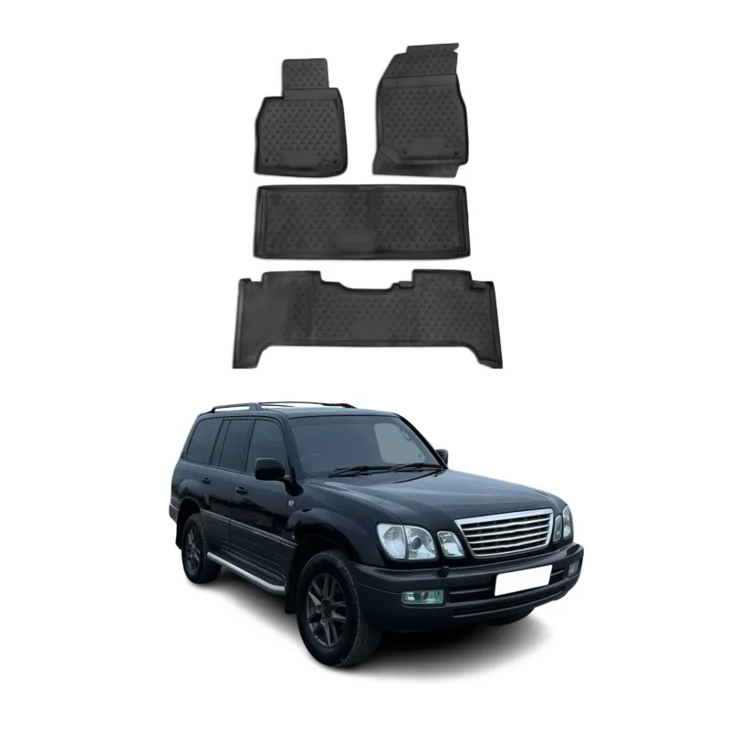 OMAC Gummimatten Fußmatten für Lexus LX470 1998-2007 TPE Automatten Schwarz 4x