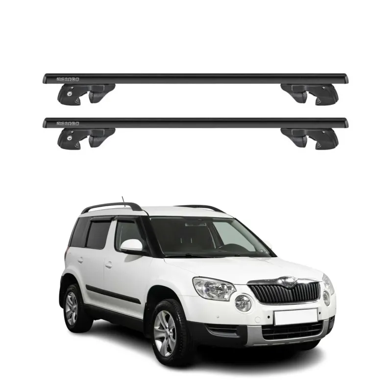 Dachträger Grundtäger für Skoda Yeti / Yeti Outdoor 2009-2017 Alu TÜV Schwarz 2x
