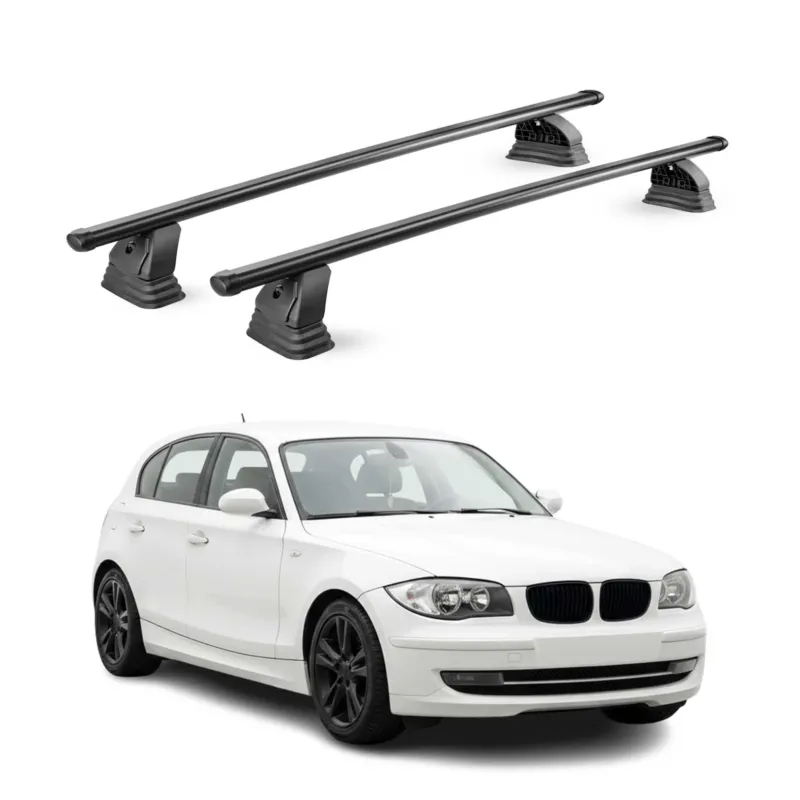Stahl Dachträger für Bmw 1er E87 E81 HB 2004-2011 TÜV Abschließbar 2tlg Schwarz