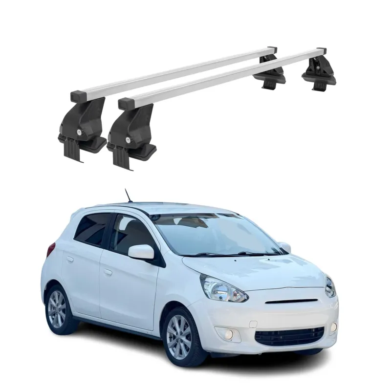 Menabo Dachträger für Mitsubishi Space Star mk2 2016-2020 FL 50kg Stahl Grau 2x