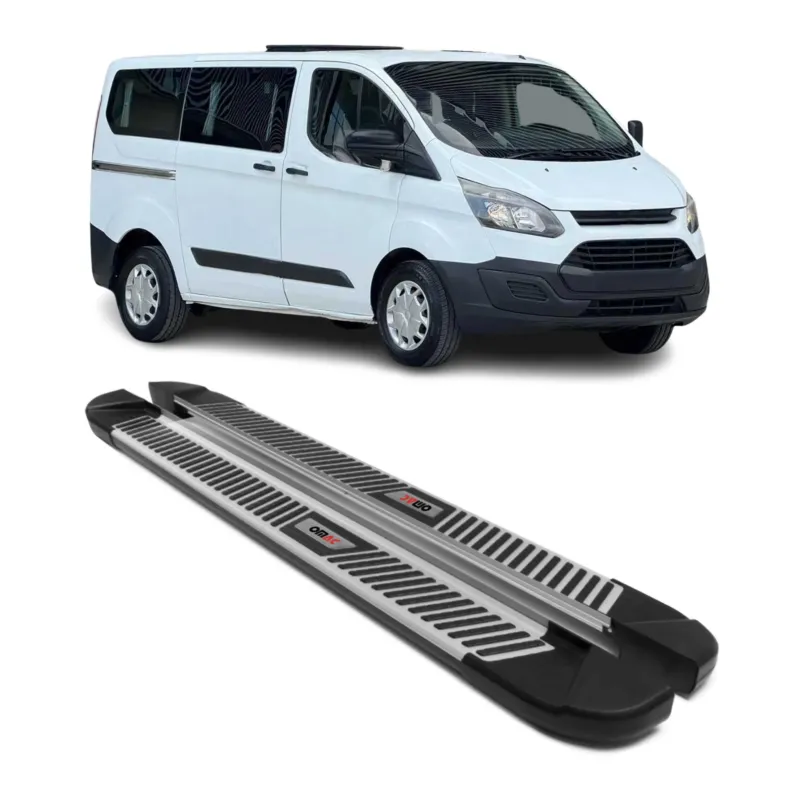 Trittbretter Seitenbretter Schweller für Ford Transit Custom 2012-23 L1 Schwarz