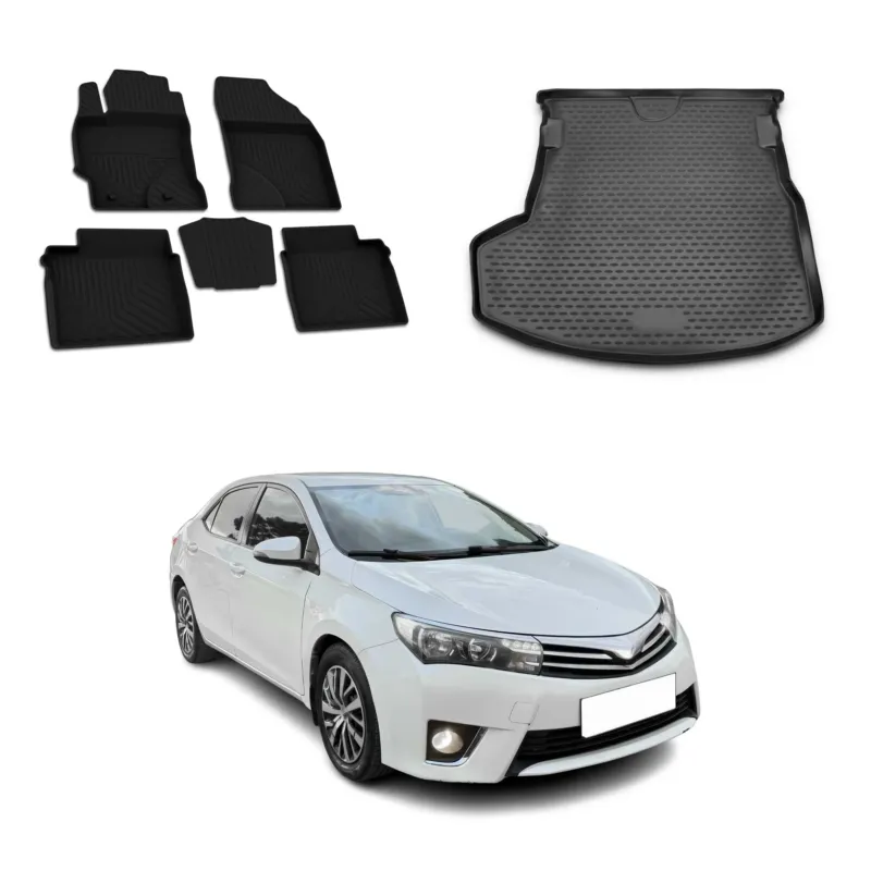 OMAC Fußmatten & Kofferraumwanne Set für Toyota Corolla Limo 2013-2019