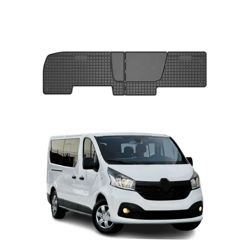 OMAC Gummi Fußmatten für Opel Vivaro B 2014-2019 2.Sitzreihe Matten TPE Schwarz