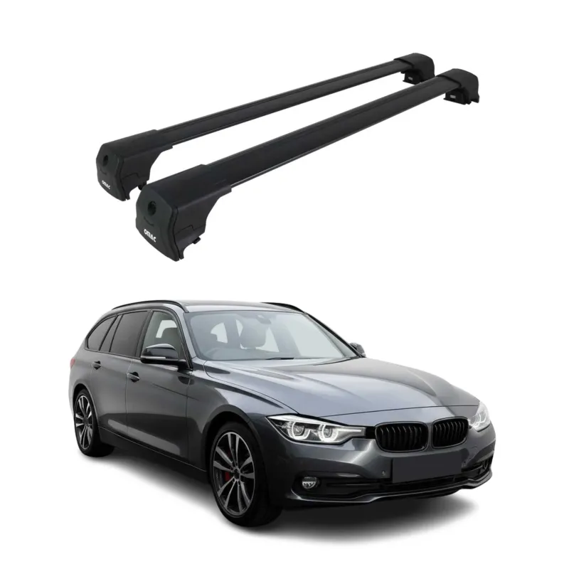 Dachträger Grundtäger für BMW 3er Touring F31 G21 2012-2026 Alu Schwarz 2 tlg