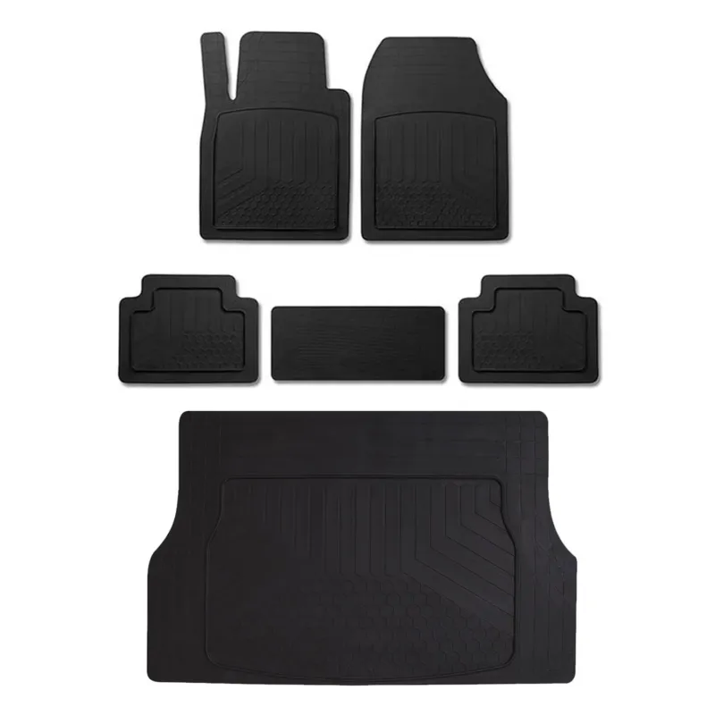 Gummimatten & Kofferraumwanne Set für Smart Forfour Antirutsch Universal Schwarz