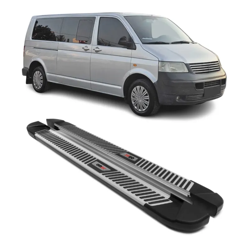 Trittbretter Seitenbretter für VW Transporter T5 2003-2015 L2 Langer Alu Schwarz