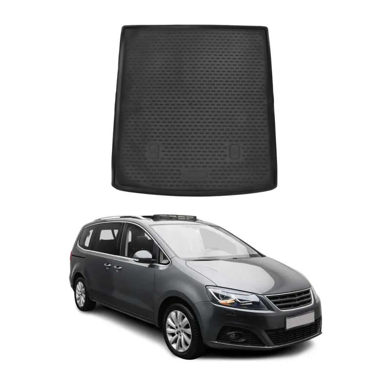 Kofferraummatte Kofferraumwanne für Seat Alhambra 2017-2021 Gummi TPE Schwarz