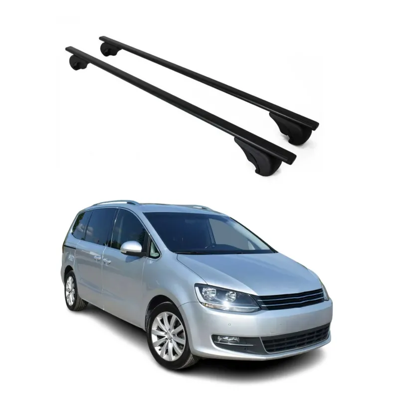 Dachträger Grundträger für VW Sharan 7N 2010-2022 75kg Stahl Schwarz 2 tlg
