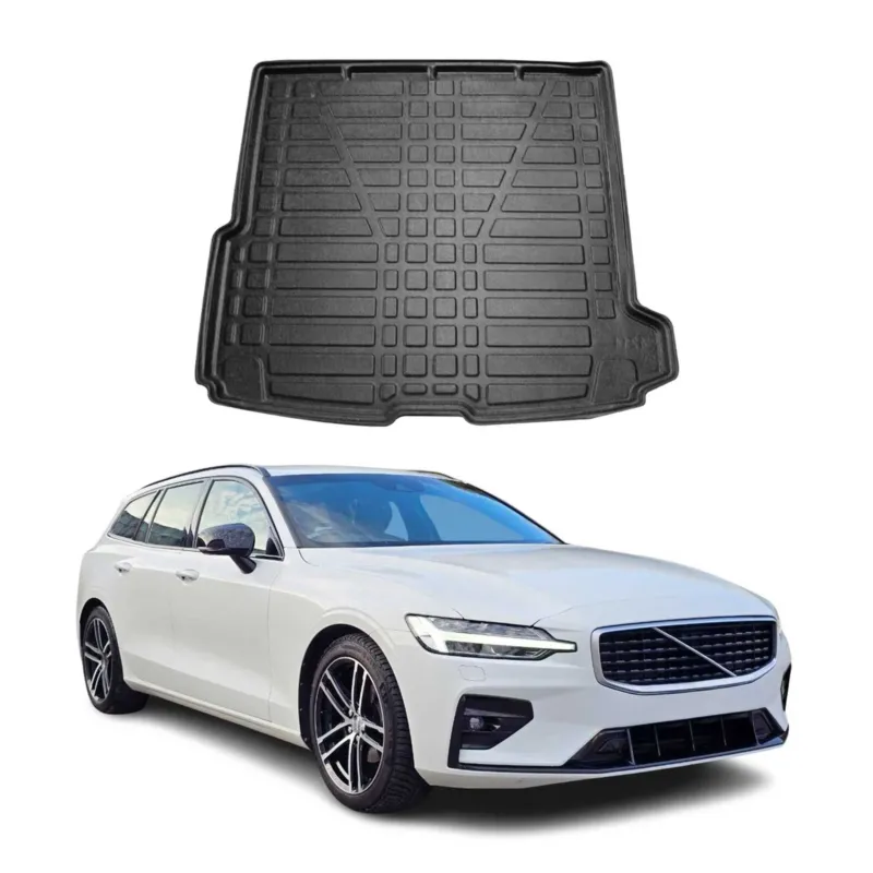 Kofferraumwanne Laderaumwanne für Volvo V60 2019-2026 Gummi TPE Schwarz