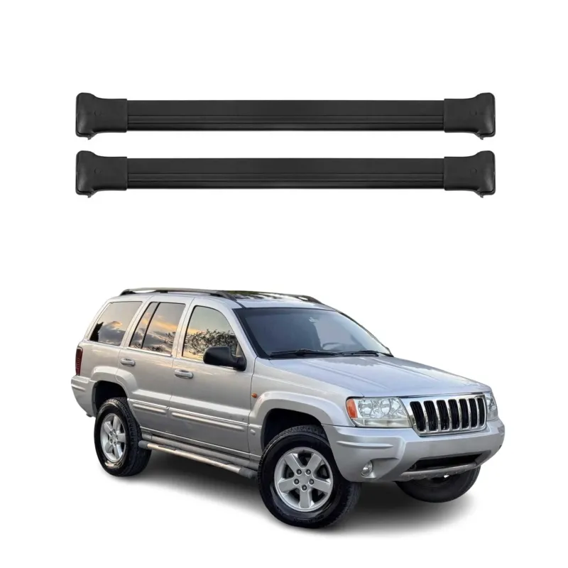 Dachträger Grundtäger für Jeep Grand Cherokee WJ 1999-2004 75kg Alu Schwarz 2x