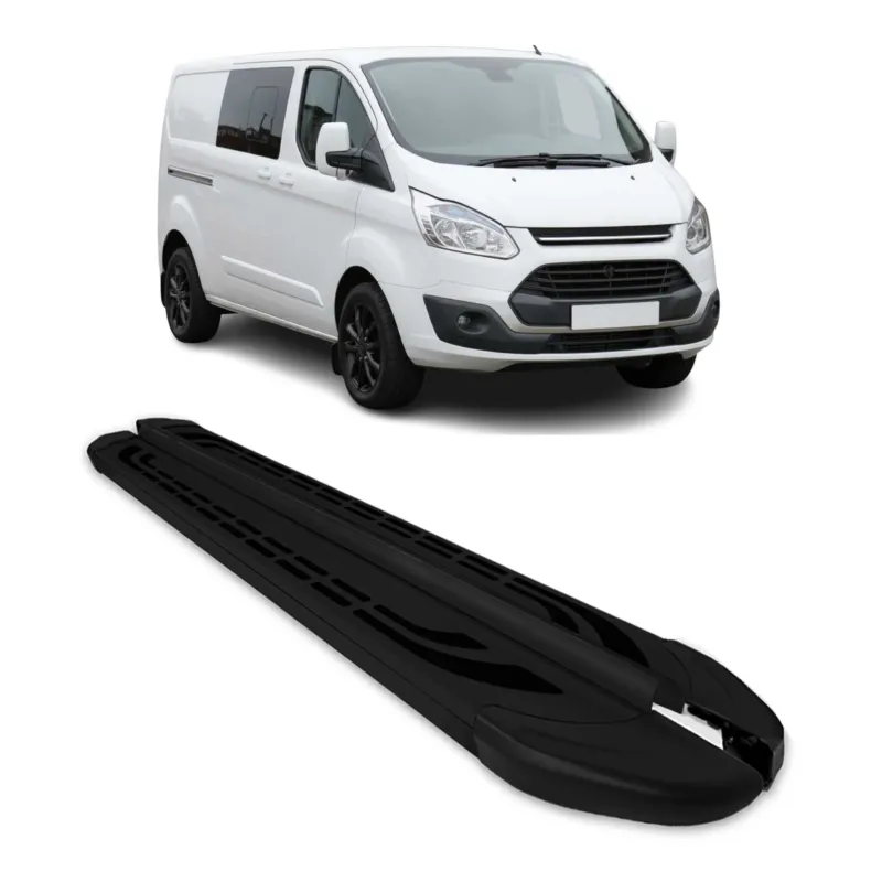 Trittbretter Schweller Seitenbretter für Ford Tourneo Custom 2012-23 L2 Schwarz