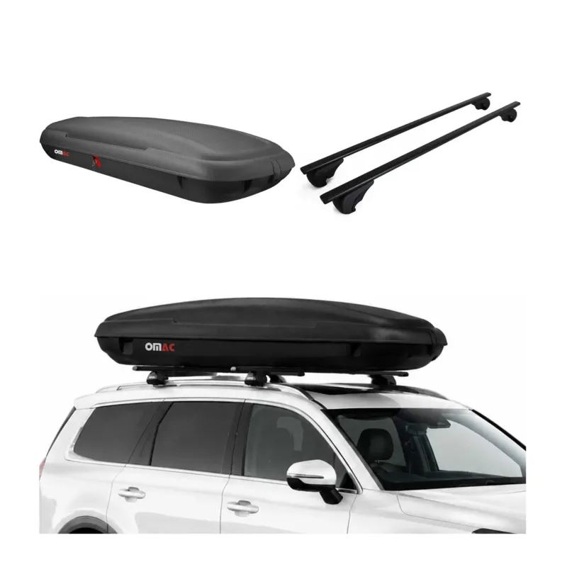 Carbonlook Dachbox 480L + Dachträger Skoda Karoq 2017-2026 Schwarz Abschließbar