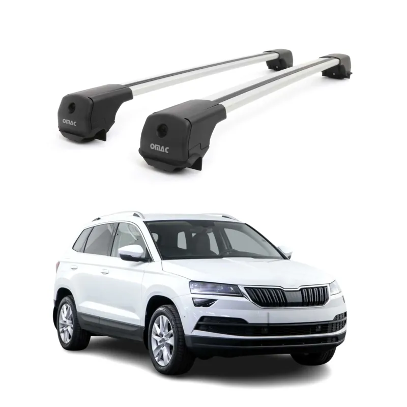 Dachträger Grundträger für Skoda Karoq 2017-2026 Aluminium 75kg Grau 2tlg