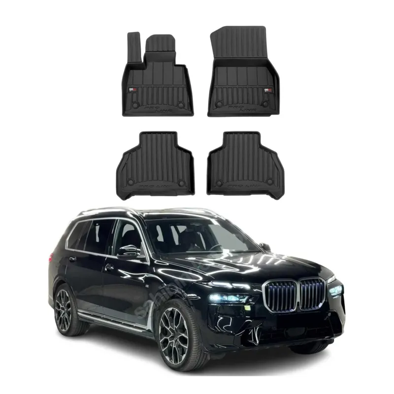 Fußmatten Gummimatten für BMW X7 G07 2018-2026 OMAC Premium 3D Schwarz TPE 4 tlg