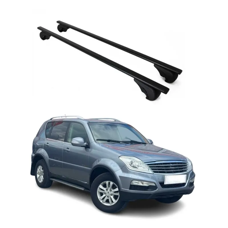 Dachträger Grundträger für SsangYong Rexton 2001-2017 75kg Stahl Schwarz 2 tlg