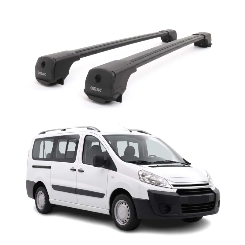 Dachträger Grundträger für Citroen Jumpy 2007-2016 Aluminium 75kg Schwarz 2tlg