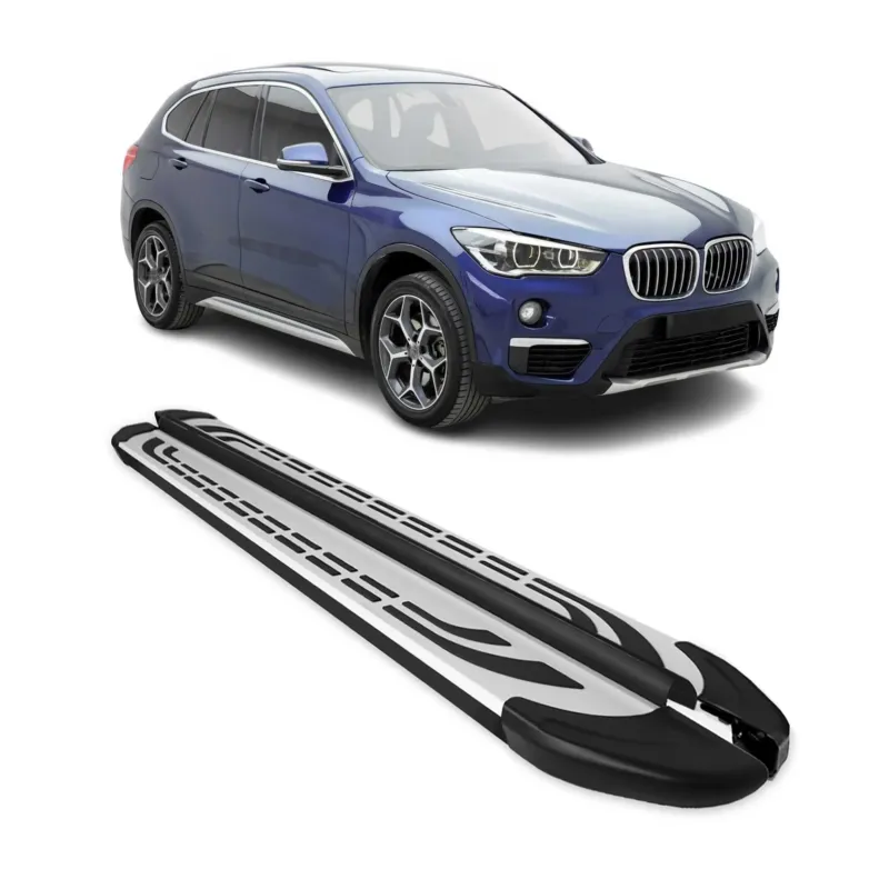 Trittbretter Seitenschweller Seitenbretter für BMW X1 F48 2015-2022 Schwarz Alu