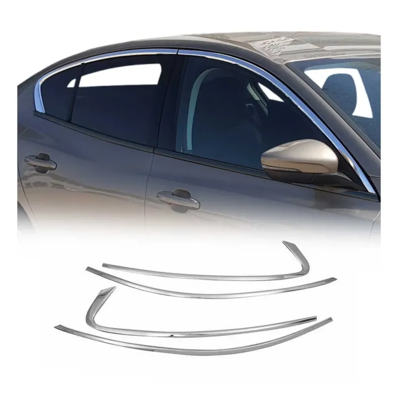 Fensterleisten Zierleisten für Ford Focus 2018-2021 Oben Edelstahl Chrom 4tlg