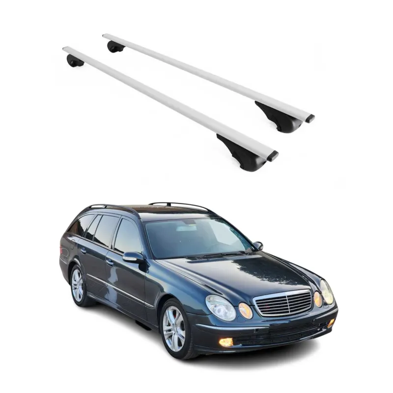 Dachträger für Mercedes E Klasse S211 T-Modell 2003-2009 75kg Stahl Silber 2x