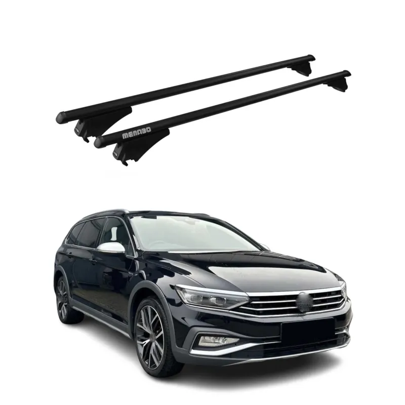 Menabo Dachträger für VW Passat B8 Alltrack 2019-2023 ABE Aluminium Schwarz