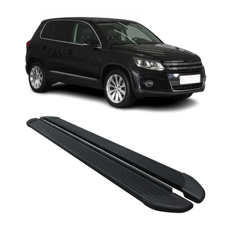 Seitenschweller Trittbretter Schweller für VW Tiguan 2007-2016 Aluminium Schwarz