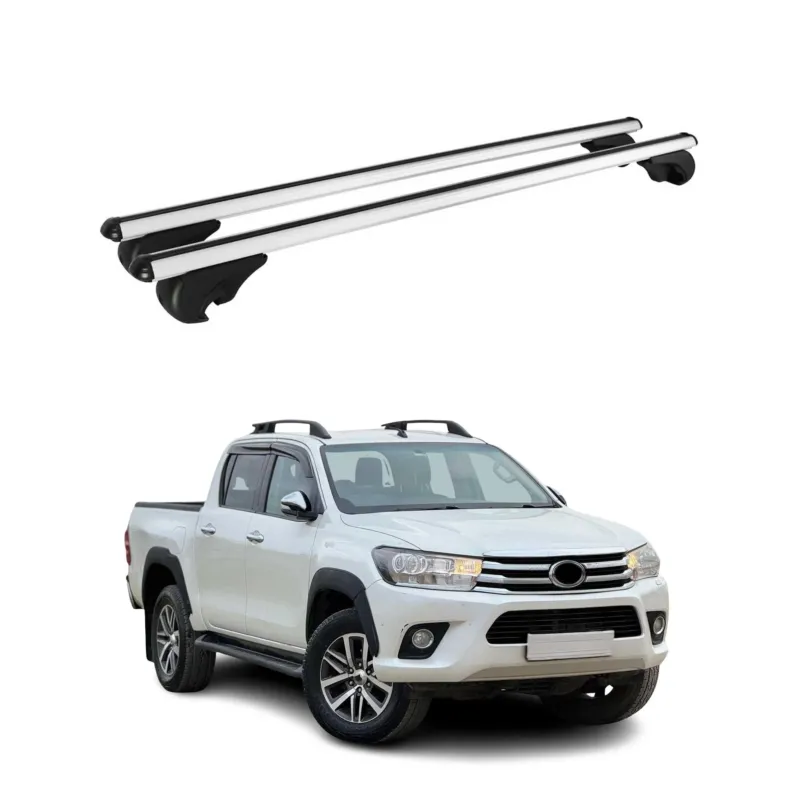 Dachträger Grundträger für Toyota Hilux VIII 2015-2026 TÜV Aluminium Silber 2tlg