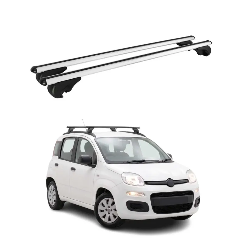 Dachträger Grundträger für Fiat Panda III 2012-2026 TÜV Aluminium Silber 2tlg