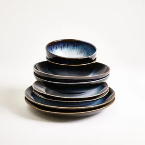Alcachofra Geschirr-Set schwarzblau 8-teilig