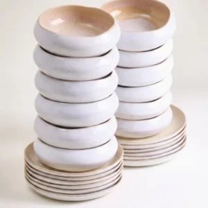 MaM x aripastaclub Geschirr-Set organic sand 24-teilig