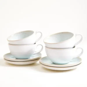 Areia Teetasse & Untertasse groß classic azur 4er-Set