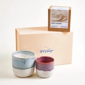 Coimbra Geschenk-Set lila graublau 3-teilig