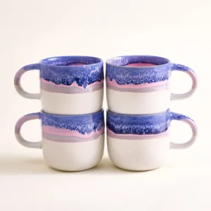 Coimbra Tasse groß blau lila 4er-Set