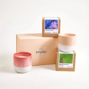 Coimbra Geschenk-Set Duftkerze apricot pink 3-teilig