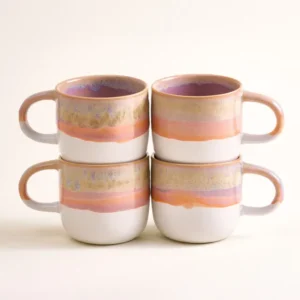 Coimbra Tasse groß lila orange 4er-Set