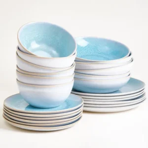Cordoama Geschirr-Set classic aqua 24-teilig