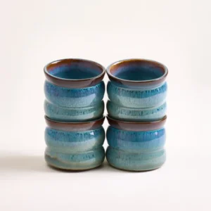 Madeira Becher klein bubble grünblau 4er-Set