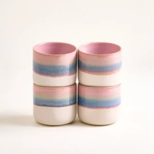 Nódoa Becher groß dipped rosa blau 4er-Set