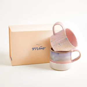 Nódoa Geschenk-Set Tasse groß rosa blau 3-teilig