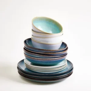 Geschirr-Set Ocean Vibes grünblau mint 16-teilig
