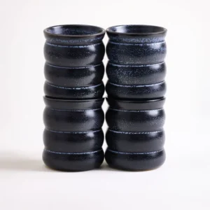 Turmalina Becher groß bubble schwarz 4er-Set