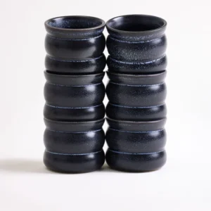 Turmalina Becher klein bubble schwarz 6er-Set