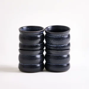 Turmalina Becher klein bubble schwarz 4er-Set