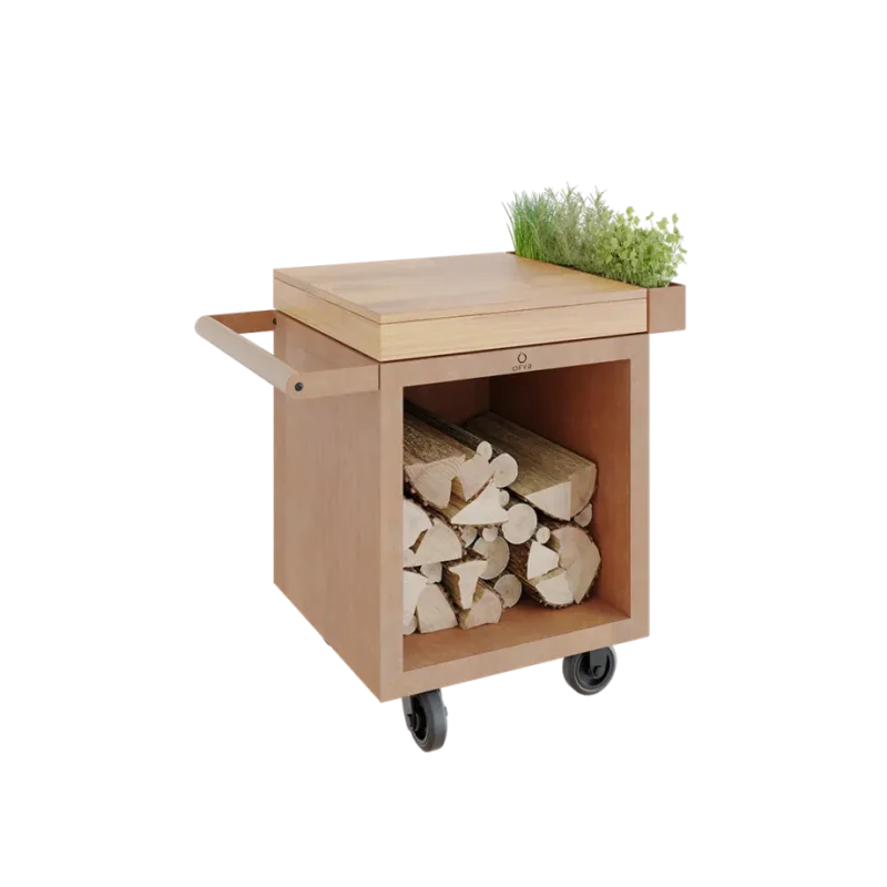 OFYR Mise en Place Table Corten 65 PRO Teakholz