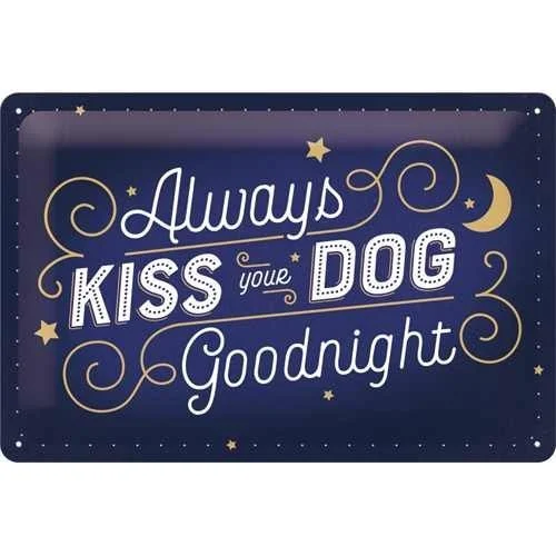 Nostalgic-Art Kiss Your Dog, Blechschild – 20 x 30 cm