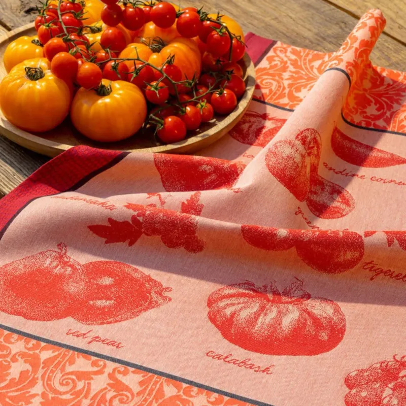 Paño de cocina de algodón Tomates Le Jacquard Français