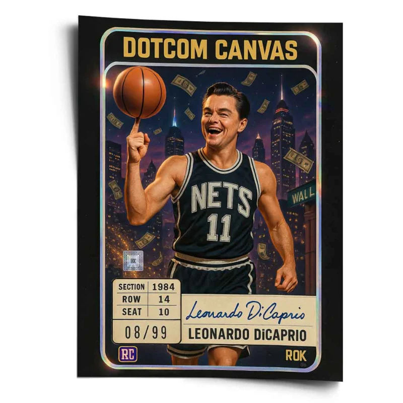 DOTCOMCANVAS Leo Dicaprio Basketball Card Poster Hochformat Vorderansicht