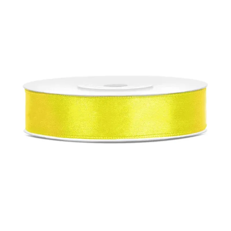 PartyDeco Satinband Gelb 12mm - 25m
